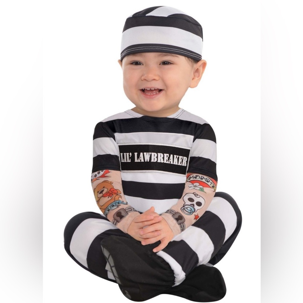 Lil’ Lawbreaker costume for infant. worn for photoshoot only